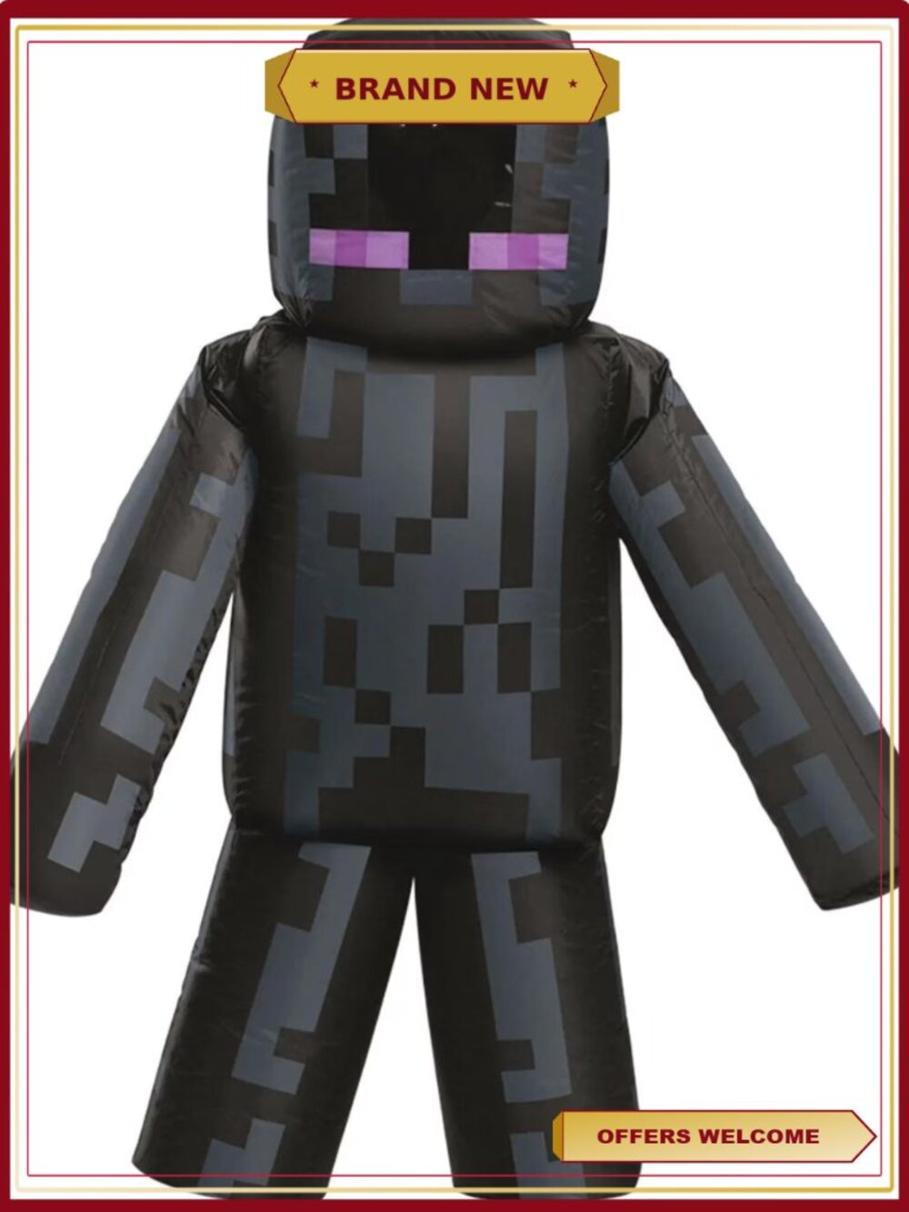 Boys Minecraft Inflatable Enderman Costume One Size Fits Most Halloween